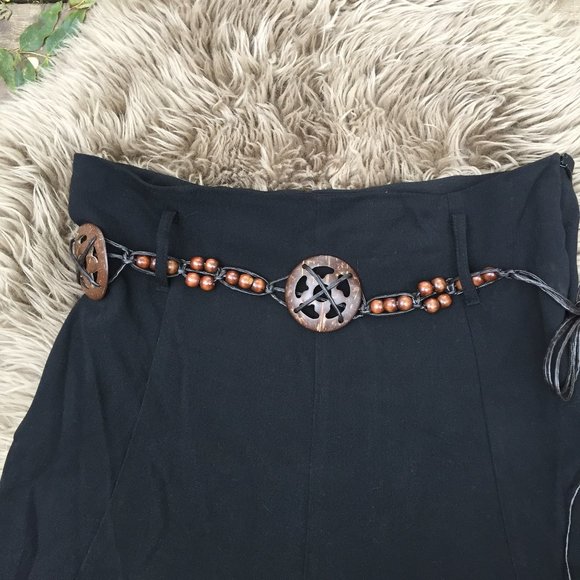 Daniel Laurent vintage black skirt w/belt - 11/12 - Picture 7 of 7